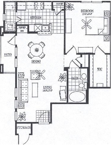 Plano de planta - Vail Village Club Apartments