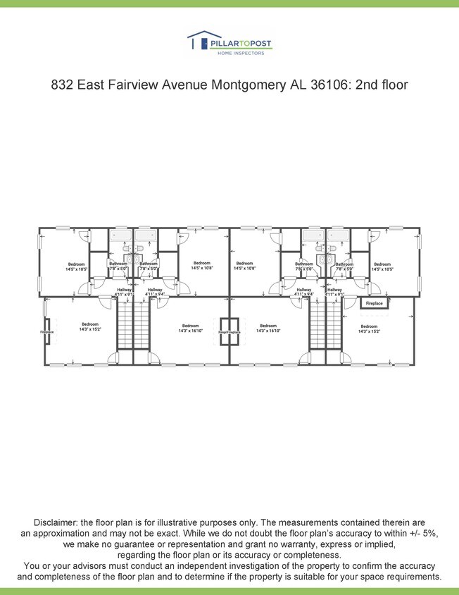 Plano de planta del último piso - Lebron Townhomes