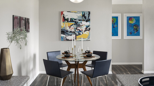 Apartment Dining room with wood floors. - Sagebrook