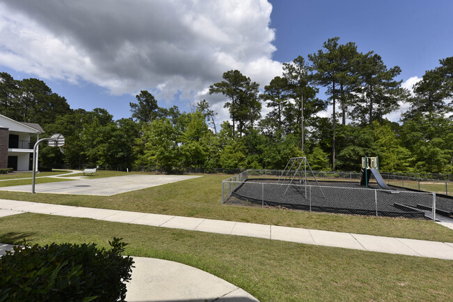 Cancha de básquetbol y área de juegos - Veranda Village Apartments