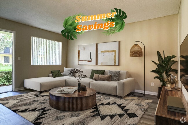 1 BR, 1BA - Living Room - Orange Terrace Apartments