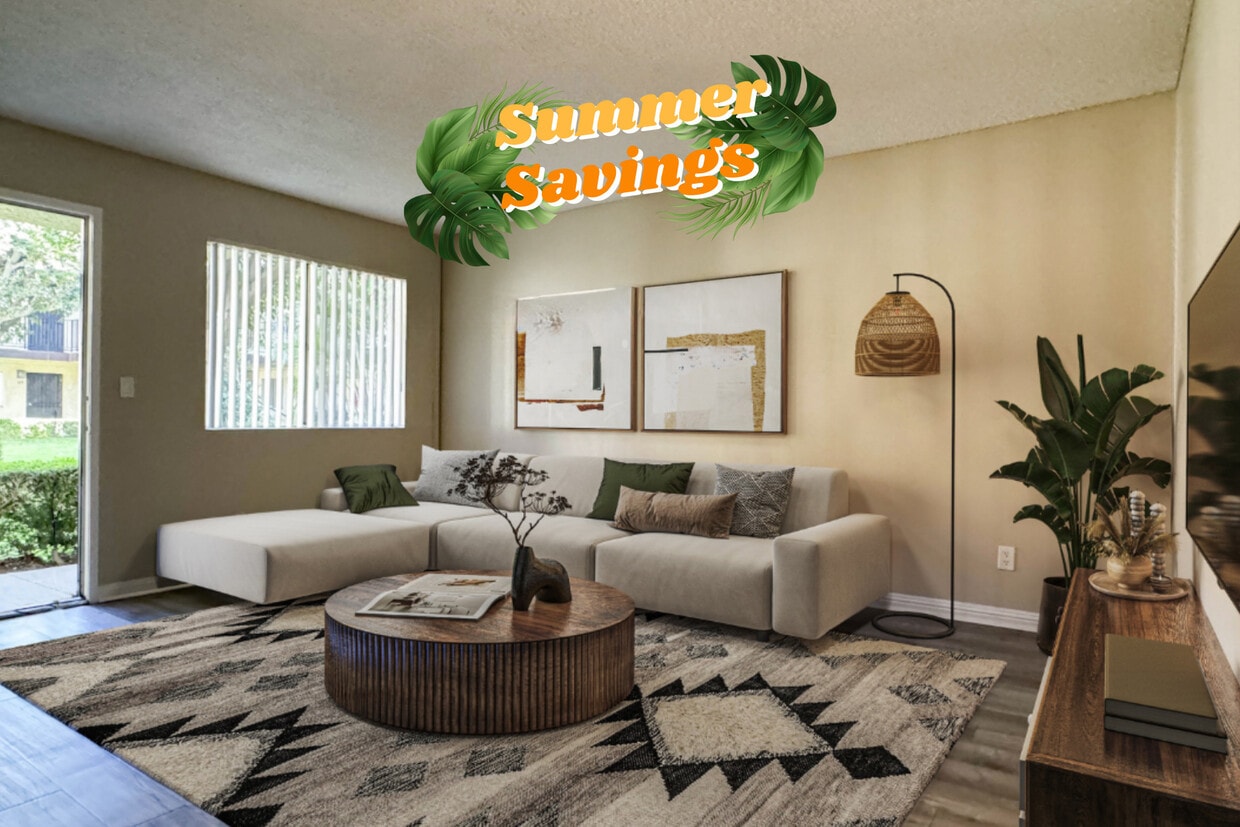 1 BR, 1BA - Living Room - Orange Terrace Apartments