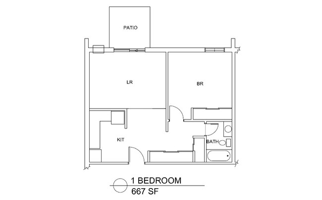 1 Bedroom Layout - Clearwater River Apartments