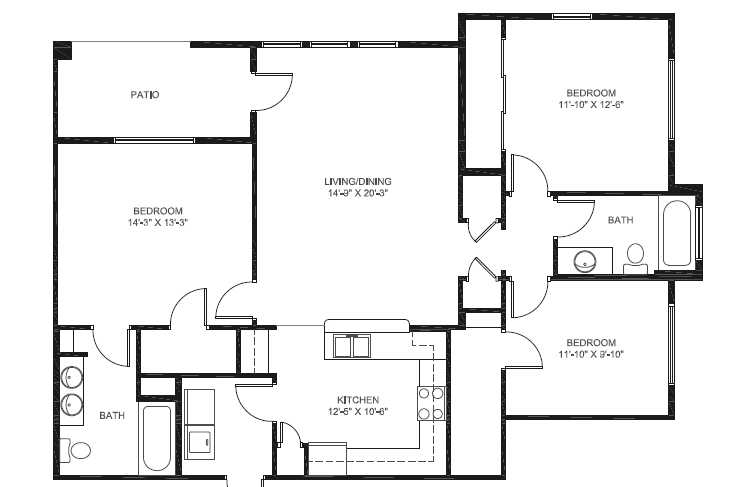 3BR/2BA - Grant Square Apartments