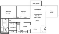 2 Bedroom w/ Den