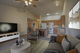 Open floorplan, living room, eat-in kitchen, dining room. Virtually staged - 6081 Viroqua Dr