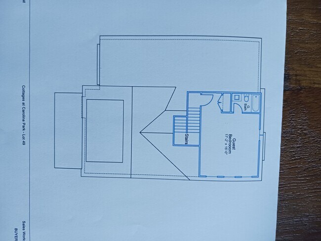 floorplan 3rd room with ensuite bath upstairs - 3498 Habenaria Rd