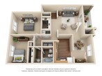 2 Bed, 1 Bath (Dogwood)