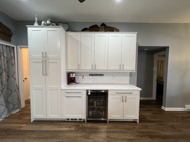 Large galley kitchen with beverage fridge - 19126 Edgewater Rd NE