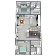 Two Bedroom, Two Bathroom, 850 SQFT