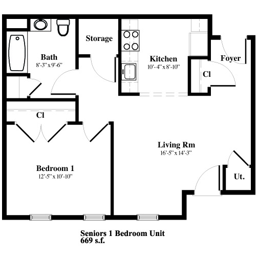 1BR/1BA - Liberty Commons Senior Apartments