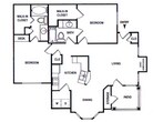 Two Bedroom, Two Bathroom, 1108 SQFT