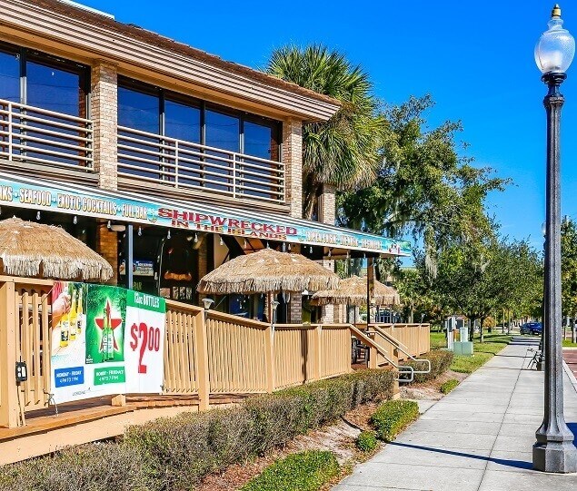 The popular restaurant, Shipwrecked in the Islands, is located on Monument Avenue