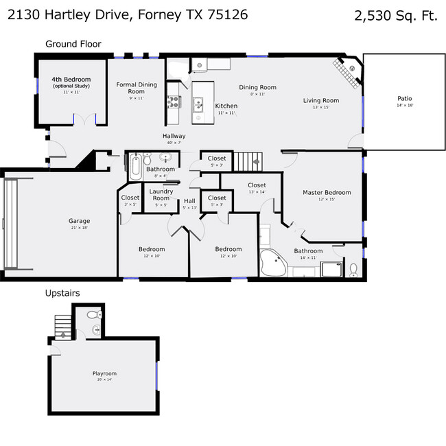 Floor plan. - 2130 Hartley Dr