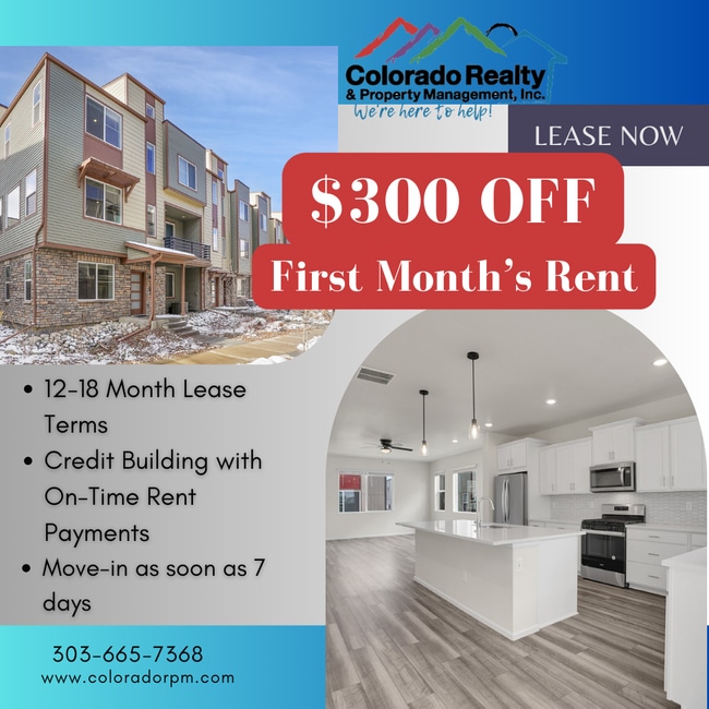 $3,330.95 with $300 off the first month's Rent - 4 Bedrooms, 3.5 Bathrooms, Townhouse in Broomfie... - $3,330.95 with $300 off the first month's Rent - 4 Bedrooms, 3.5 Bathrooms, Townhouse in Broomfie...