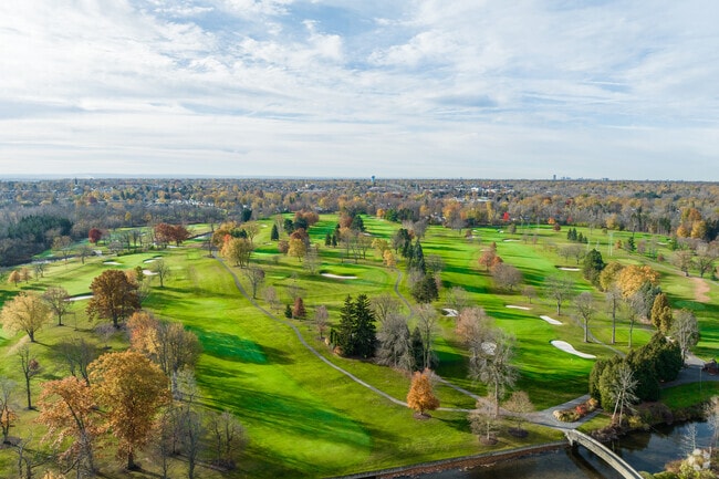 Visit Amherst in New York and go golfing on the greens.