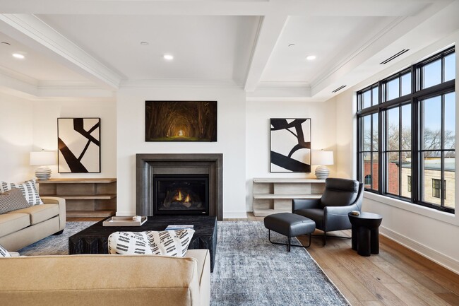 Gas fireplace anchors one end of the living room - 511 2nd St