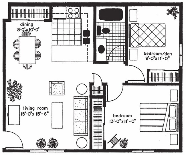 2BR/1BA - Country Village Apartments