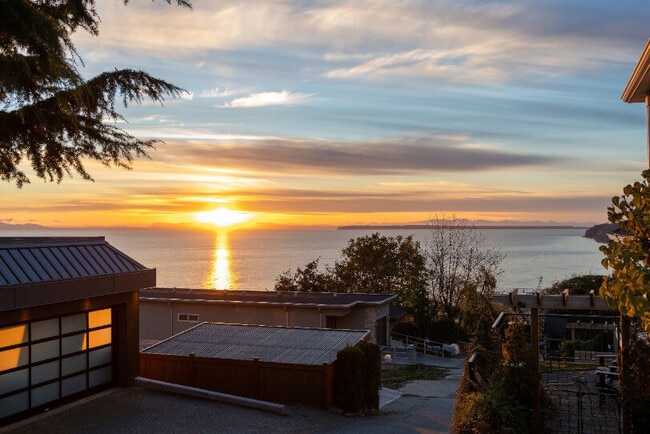 The sun setting over Surrey