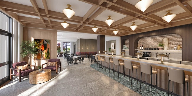 First floor cafe with plenty of seating - AMLI Treehouse