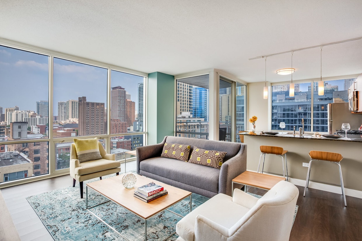 Apartment homes features floor-to-ceiling windows - Flair Tower