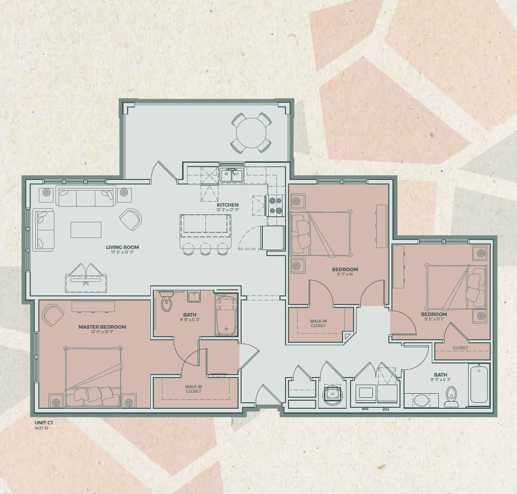 Mosaic at Levis Commons – C1 - 3 Bedroom