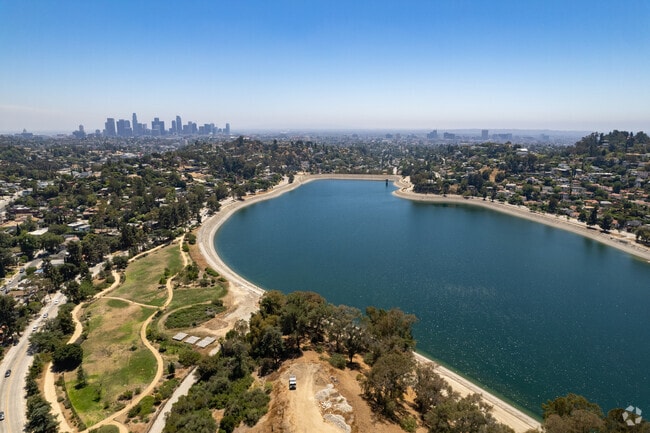 The glistening reservoir lies in the heart of Los Feliz.