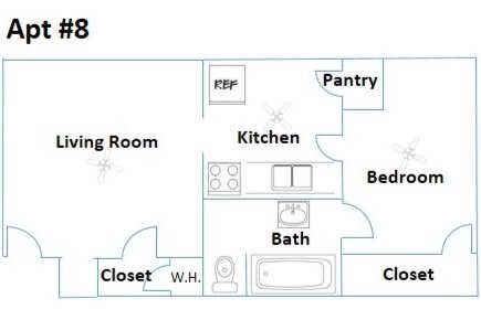 Apartment 8 Floor Plan - 2001 Hemphill St