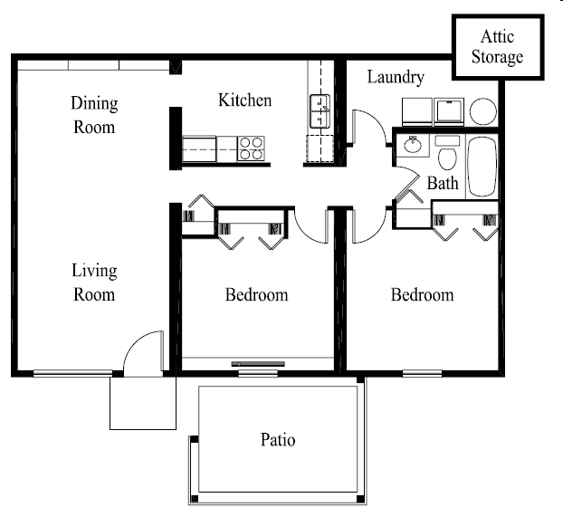 2HAB/1BA - Ambergate Apartments