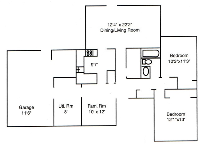 2BR/1BA - Riverview Villa Apartments