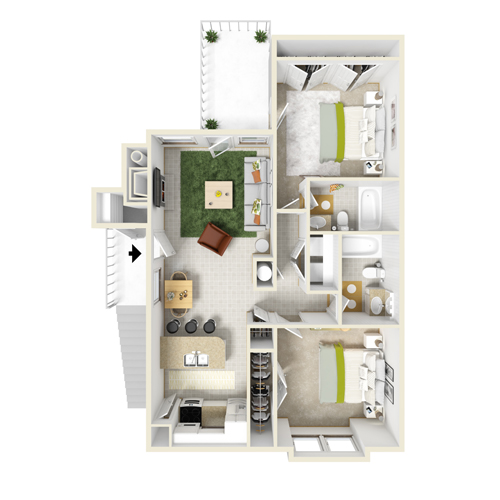 Plano de planta - Courtyard Apartments and Mini Storage