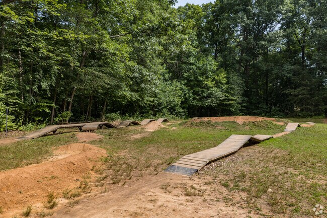 Experience the thrill of off-road biking in Springfield's dirt bike skill court.