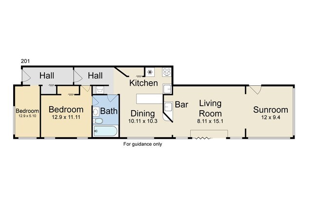 Dos habitaciones, un baño, solárium - 323 4th St NE