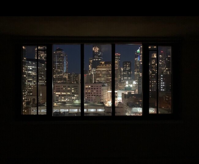 Living Room View at Night - 2100 3rd Ave