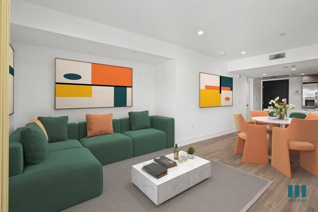 Sala de estar y comedor con pisos de vinilo e iluminación empotrada - Santa Monica Breeze by Wiseman