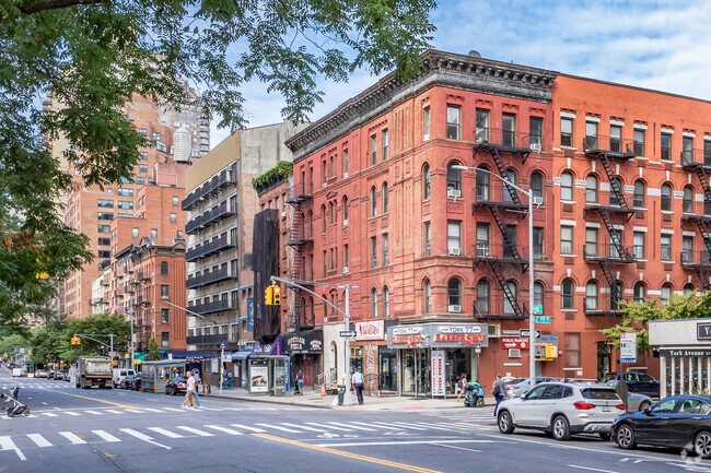 Building exterior and street view - 1443-1447 York Ave