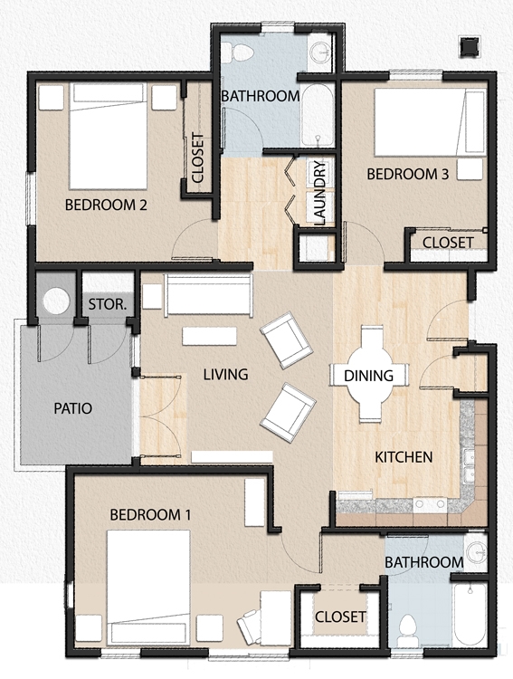 3BR/2BA - Avery Gardens Apartments