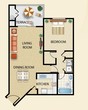 Plan G- 1 bed 1bath