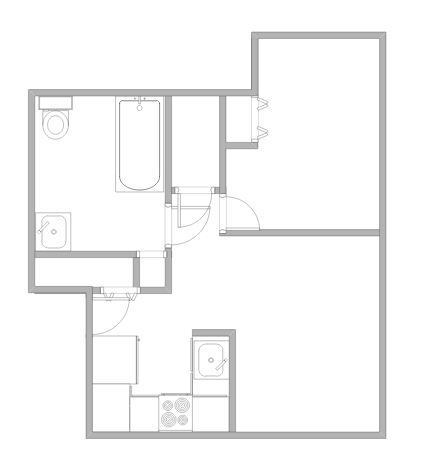 Plano de planta - Healy Terrace Apartments
