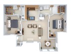 2 BED, 2 BATH W STUDY (erb2)