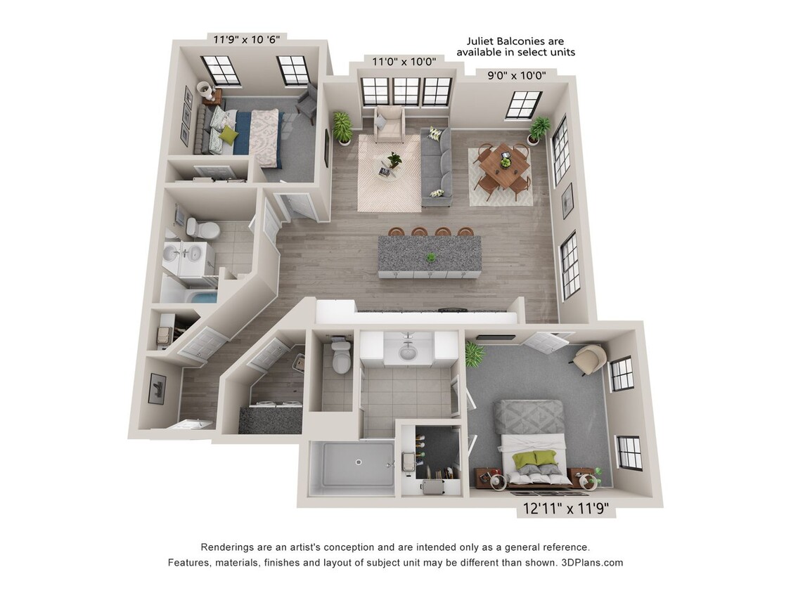 Primary Photo - Unit J- Luxury Corner 2 Bedroom 2 Bathroom...