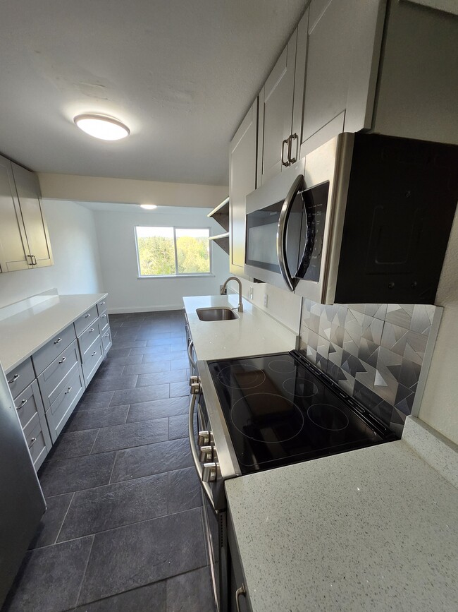 Kitchen with updated cabinets and countertops - 20183 Vikings Crest Loop NE