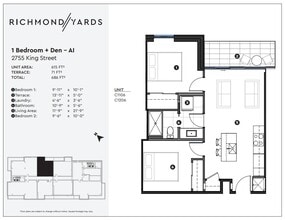 2755 King 1 Bedroom + Den -AI - Richmond Yards