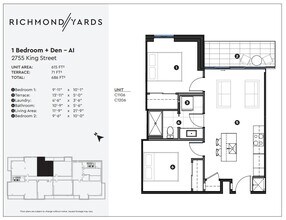 2755 King 1 Bedroom + Den -AI - Richmond Yards