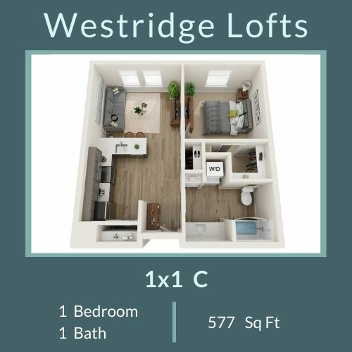 Westridge 1x1 C - 577 ft² - Westridge Lofts