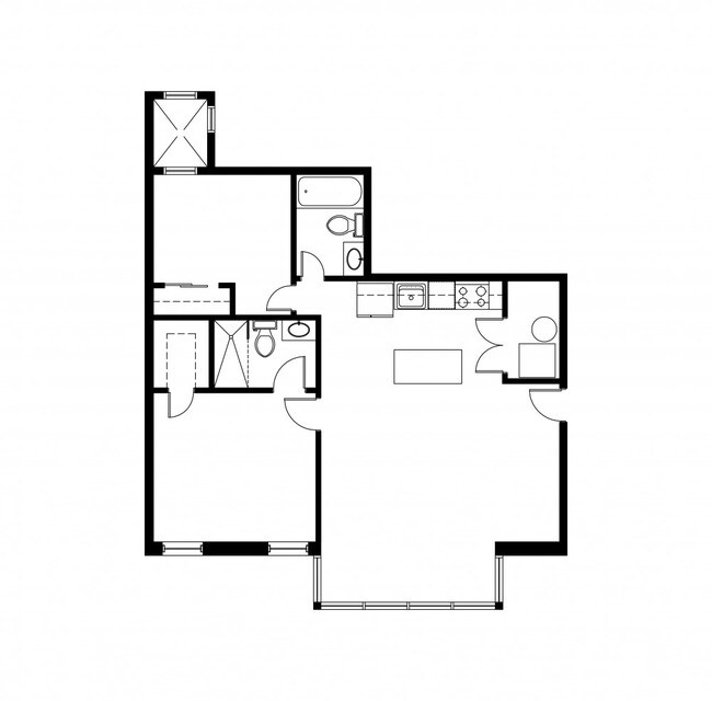 Unit 101 - 2BR 2BA- 953 SF - The Chaplain