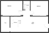 2 Bedroom + Den, 1 Bath