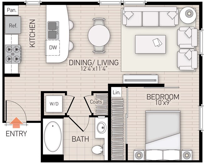 Plano de planta - Palmeras Apartment Homes