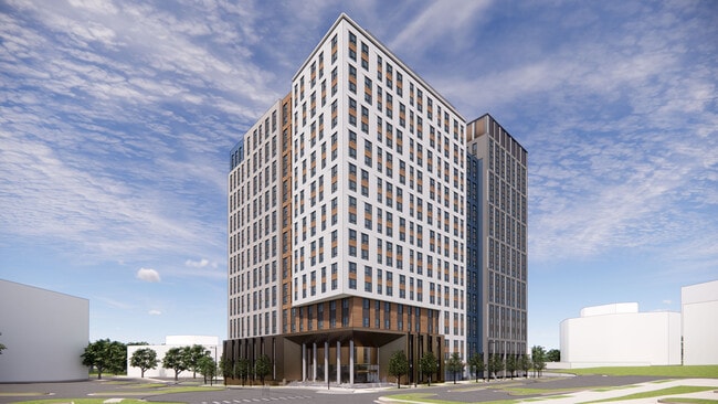 The Exchange at Spring Hill Station - Building Rendering SE Exterior Perspective - The Exchange at Spring Hill Station