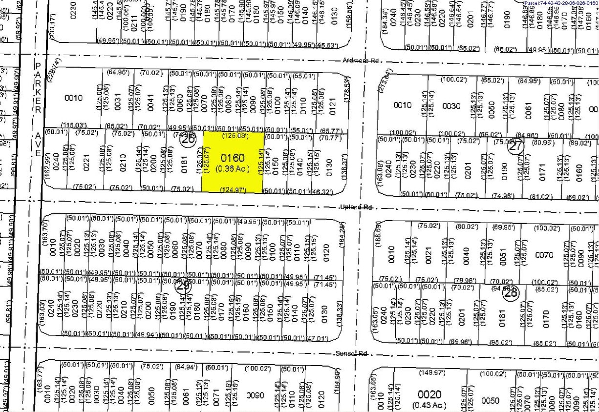 Mapa de la parcela - 815 Upland Rd